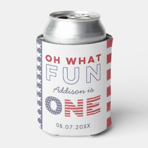 All_American Summer 1st Birthday Party Favor Can Cooler