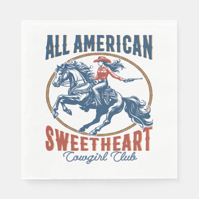 All American Sweetheart Cowgirl Napkins (Front)