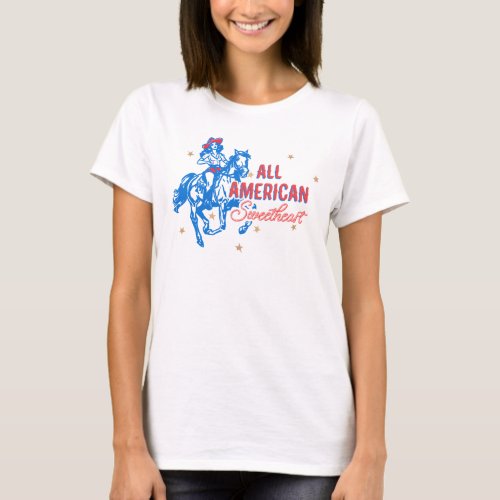 All American Sweetheart Cowgirl  T_Shirt