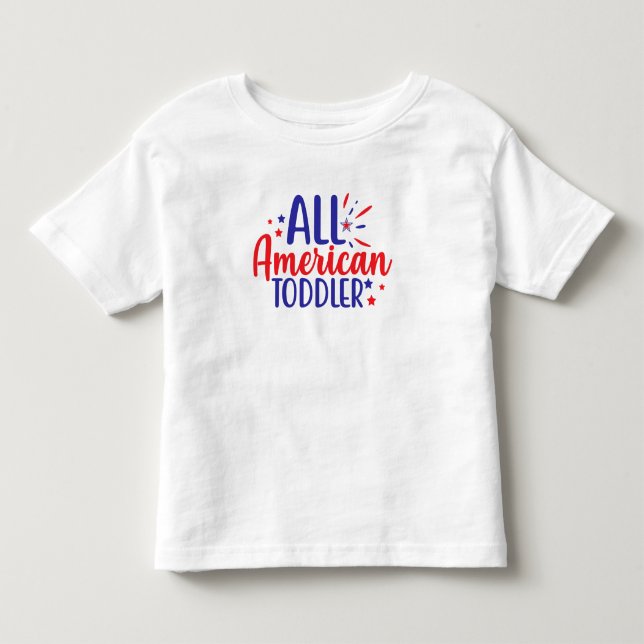 All American Toddler 4th July T-Shirt for Kids (Front)