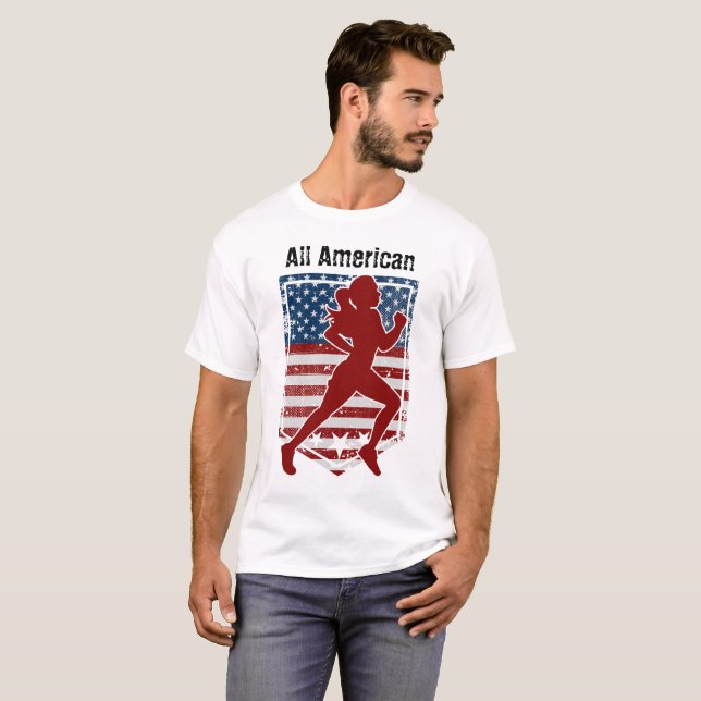 All-American Track & Field Vintage Distressed T-Shirt (Front Full)
