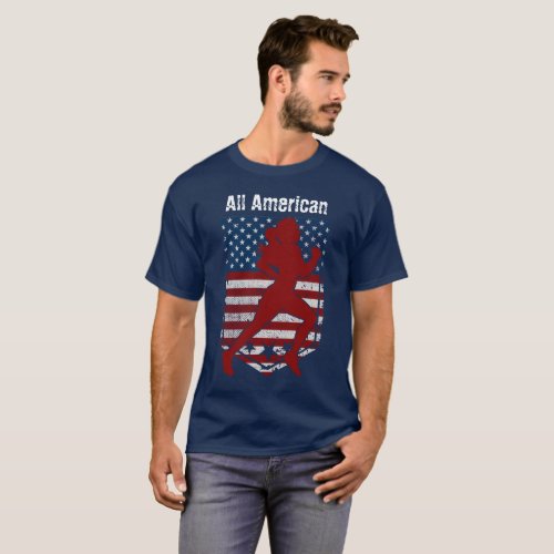 All_American Track  Field Vintage Distressed T_Shirt