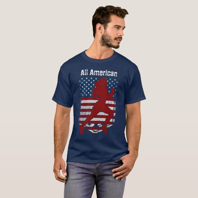 All-American Track & Field Vintage Distressed T-Shirt (Front Full)