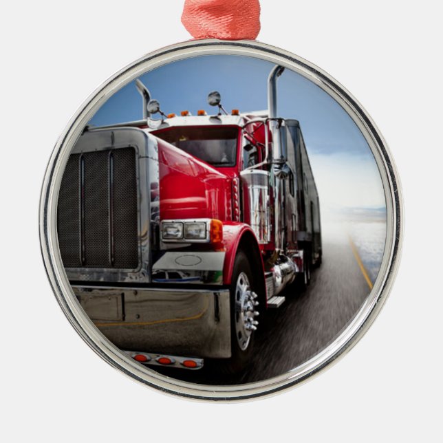 All American Trucker Metal Ornament (Front)