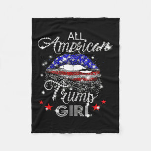 All American Trump Girl Mouth Diamond  Fleece Blanket