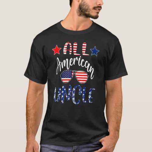 All American Uncle American Flag Sunglasses Family T_Shirt