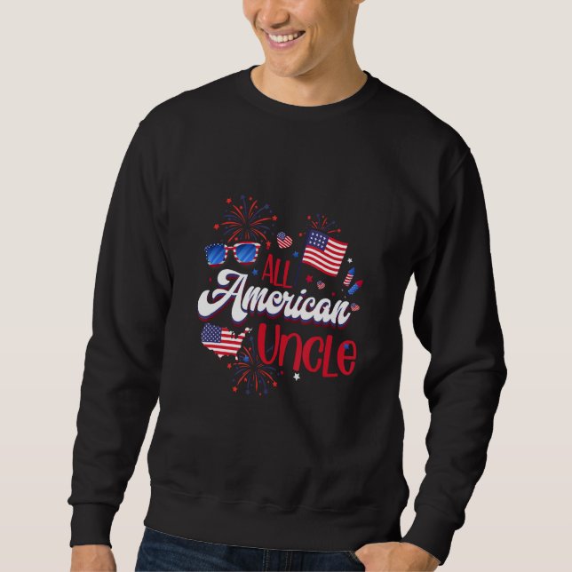 All American Uncle Women American Flag 4th of July Sweatshirt (Front)