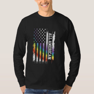 All American United States Distressed Rainbow w US T-Shirt