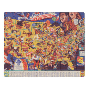 All-American Vintage Football Map Jigsaw Puzzle