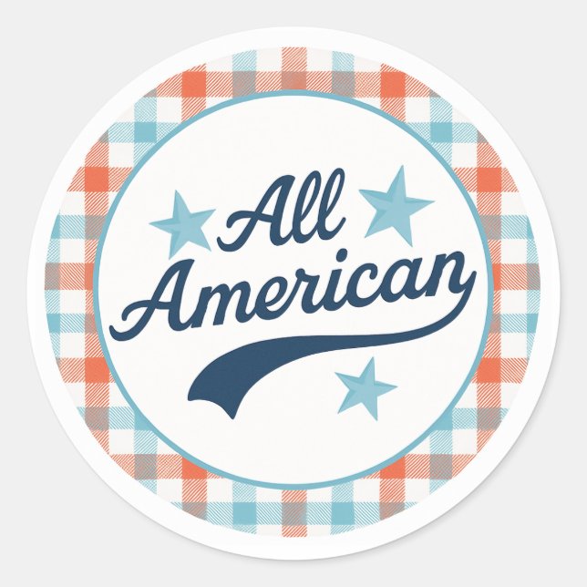 All American Vintage Gingham sticker  (Front)