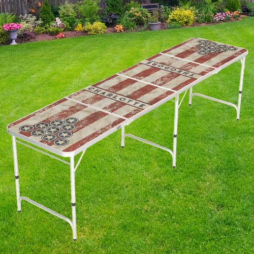 All American Vintage Stripes Names Beer Pong Table