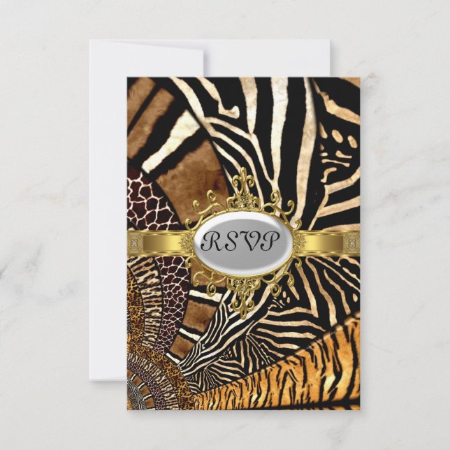 All Animal Skin look Birthday Party RSVP (Front)