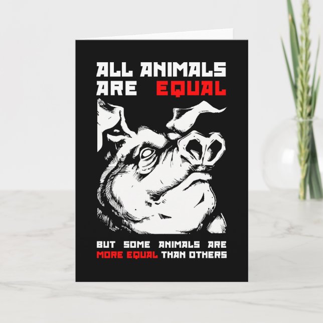 All animals are equal 1 letterpress thank you card (Front)