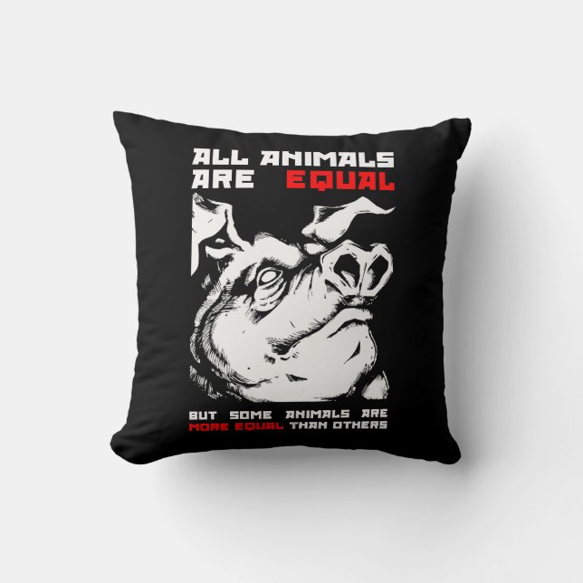 All animals are equal 1 throw pillow (Front)