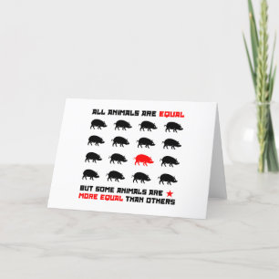 All animals are equal 2 letterpress thank you card