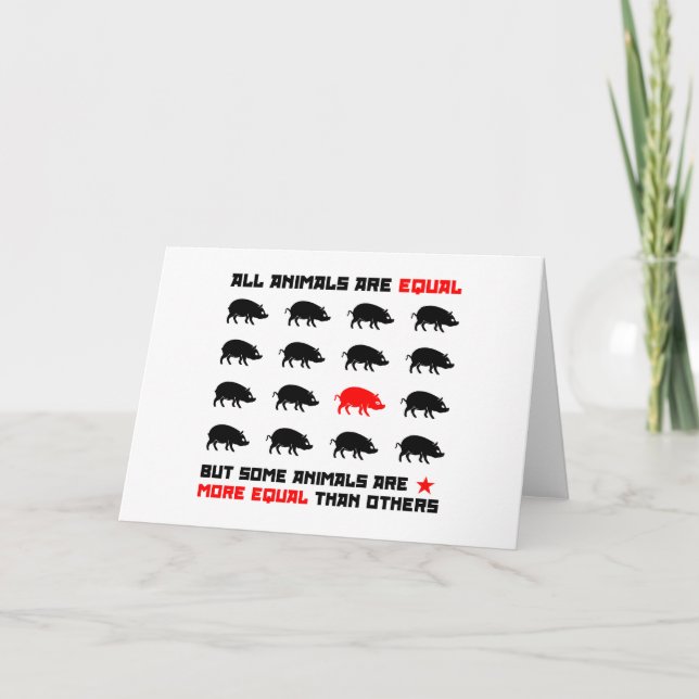 All animals are equal 2 letterpress thank you card (Front)