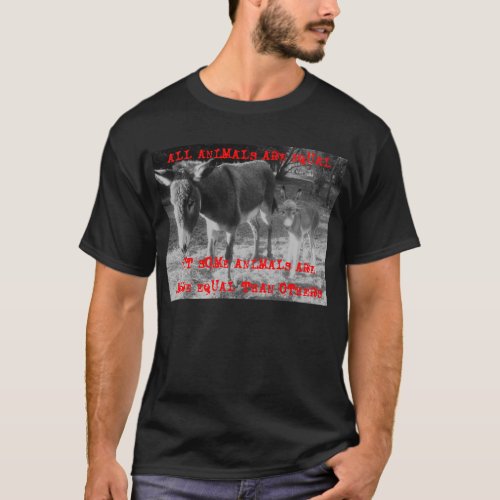 All animals are equal Black T_Shirt