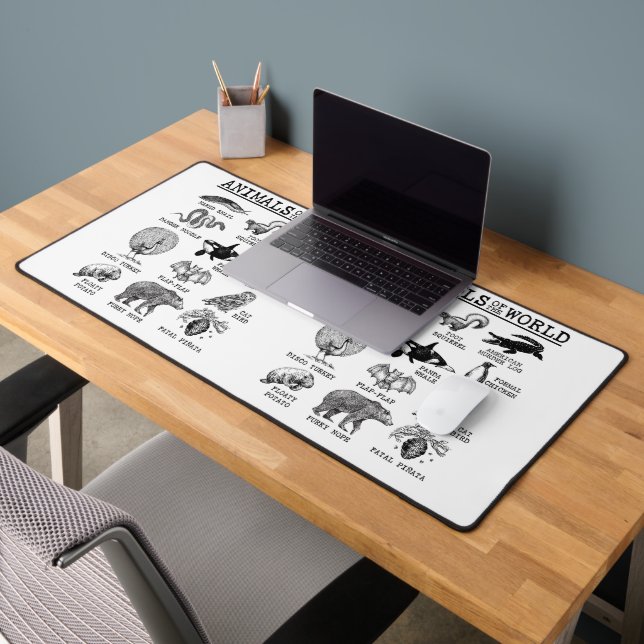 All Animals of the World Vintage Funny Animal Meme Desk Mat (Office 2)