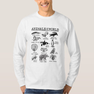 All Animals of the World Vintage Funny Animal Meme T-Shirt