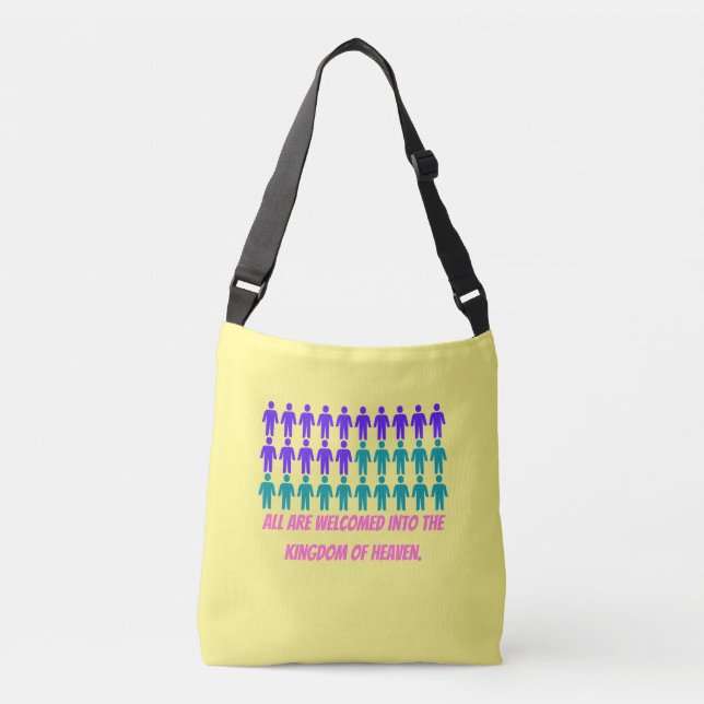 All are welcome. Christian faith facts  Crossbody Bag (Front)