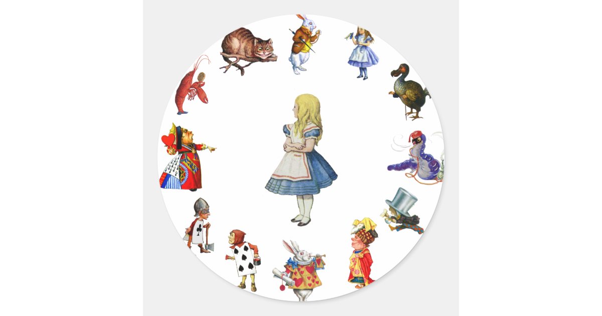 ALL AROUND ALICE CLASSIC ROUND STICKER | Zazzle
