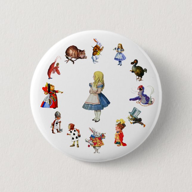 ALL AROUND ALICE IN WONDERLAND BUTTON (Front)