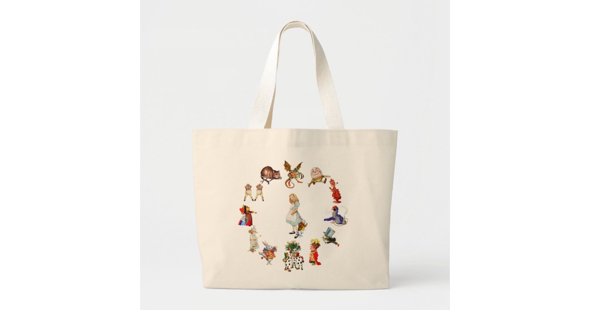 Alice and wonderland Tote Bag Book Tote Bag reusable market bag shopping bag