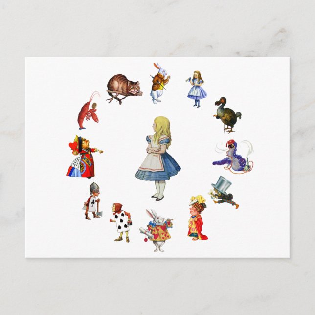 ALL AROUND ALICE IN WONDERLAND POSTCARD (Front)