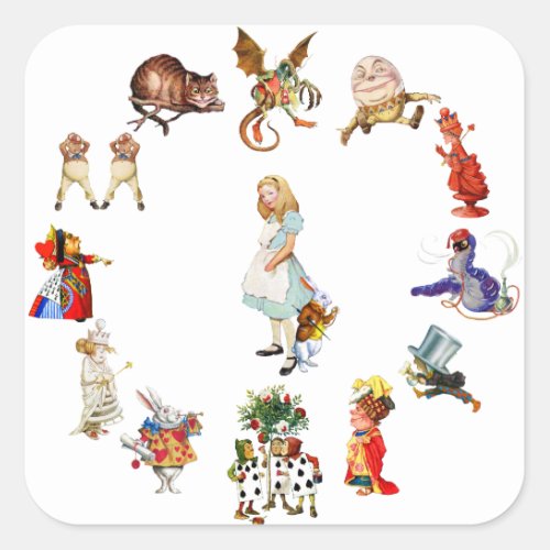 All Around Alice in Wonderland Square Sticker