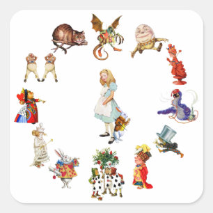 All Around Alice in Wonderland Square Sticker