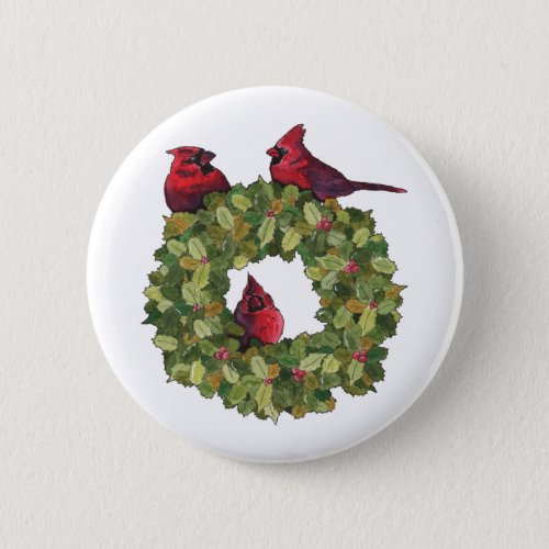 All Around the Christmas Wreath Button