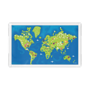 All Around the World Acrylic Tray