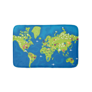 All Around the World Bathroom Mat