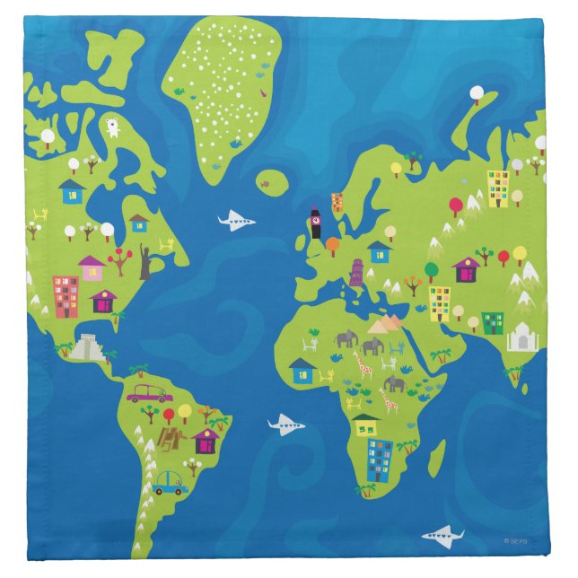 All Around the World Napkin (Front)