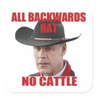 All Backwards Hat No Cattle Square Sticker