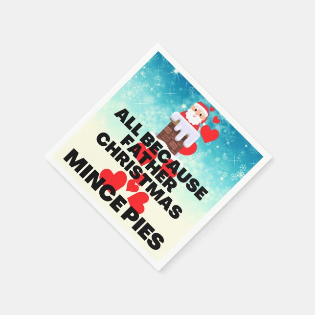 All Because Father Christmas Loves Mince Pies Napkins (Corner)