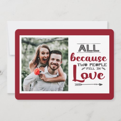 All because two people fell in love with picture holiday card