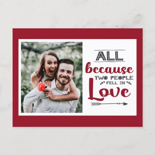 All because two people fell in love with picture holiday postcard