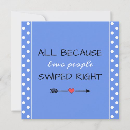 All Because Two People Swiped Right Baby Shower Thank You Card