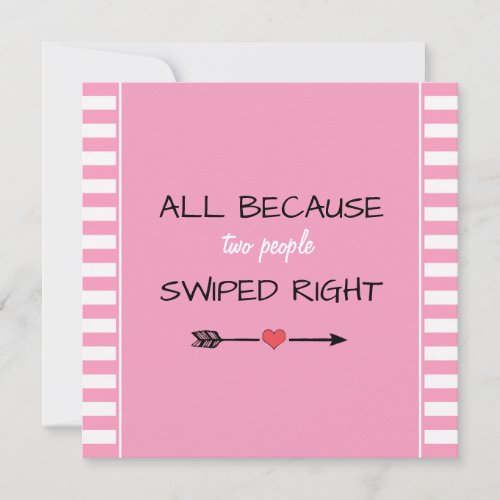 All Because Two People Swiped Right Baby Shower Thank You Card