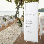 All because two people swiped right Wedding  Retractable Banner<br><div class="desc">Modern Minimalist Wedding Welcome sign Banner in black and white. All because two people swiped right Welcome Wedding Banner Sign.</div>