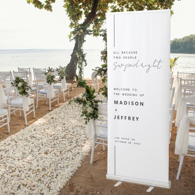 All because two people swiped right Wedding  Retractable Banner (Creator Uploaded)