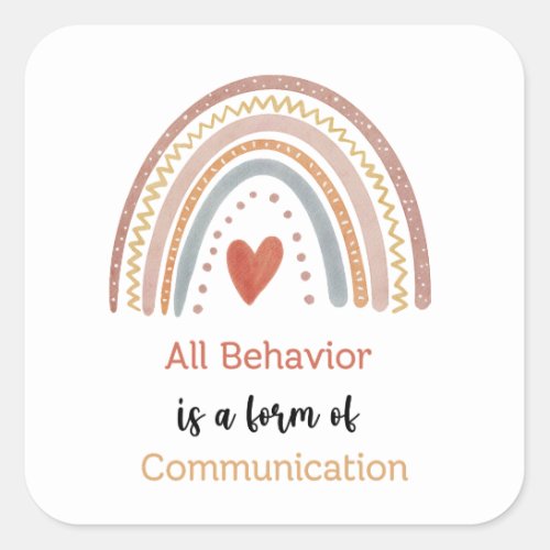 All Behavior Form of Communication Autism Special Square Sticker