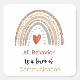 All Behavior Form of Communication Autism Special Square Sticker