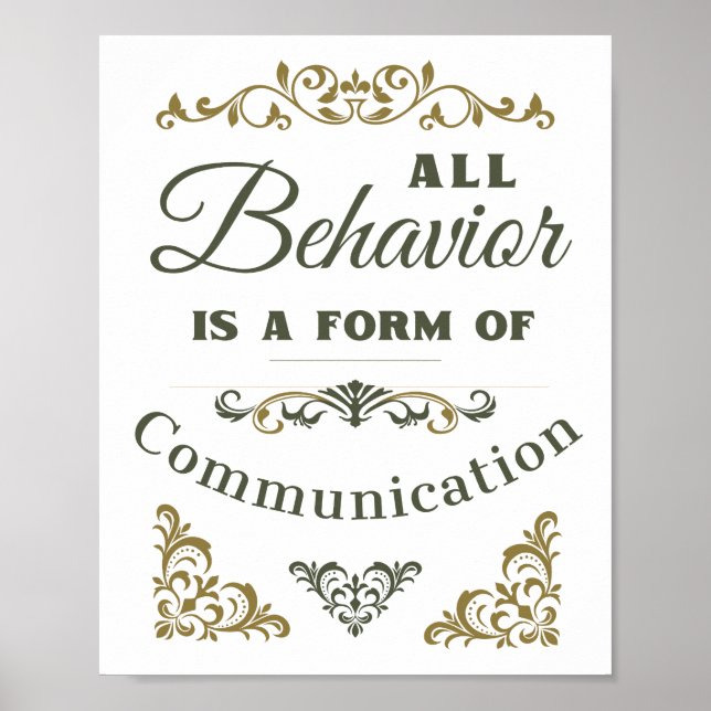 All Behavior Is A Form Of Communication  Poster (Front)