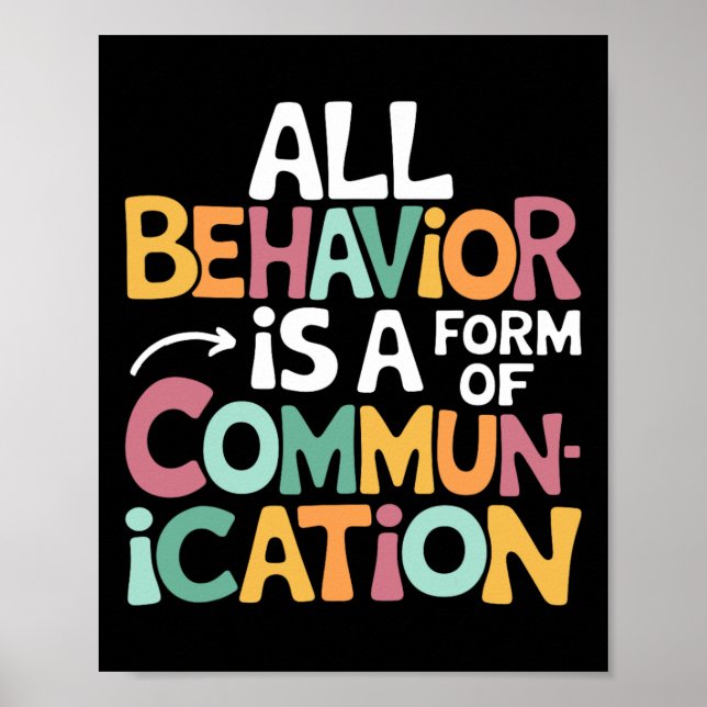 All Behavior Is A Form Of Communication Sped Teach Poster (Front)
