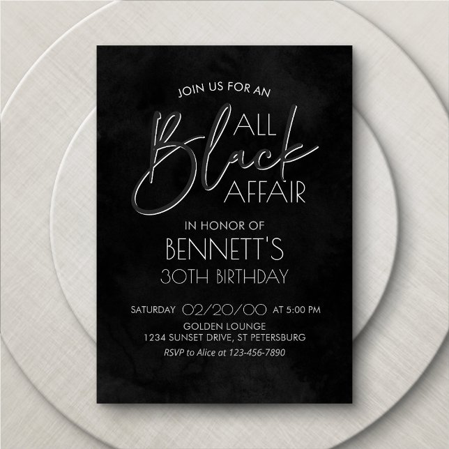 All Black Affair Birthday Invitation (Creator Uploaded)