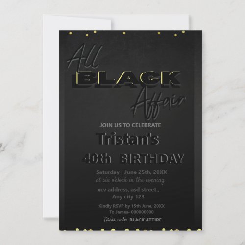 All Black Affair  Invitation