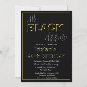 All Black Affair Invitation