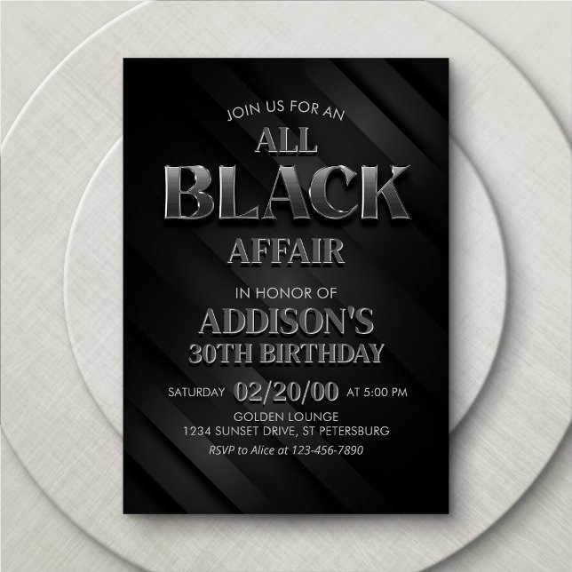 All Black Affair Party Invitation (Creator Uploaded)